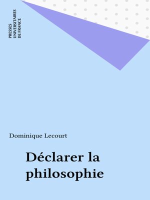 cover image of Déclarer la philosophie